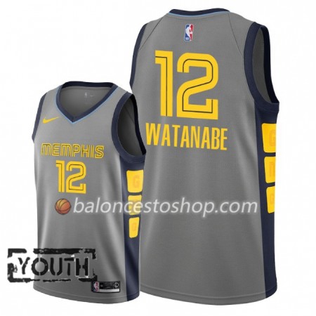 Camiseta Niños NBA Memphis Grizzlies Yuta Watanabe 12 2018-19 Nike City Edition Gris Swingman